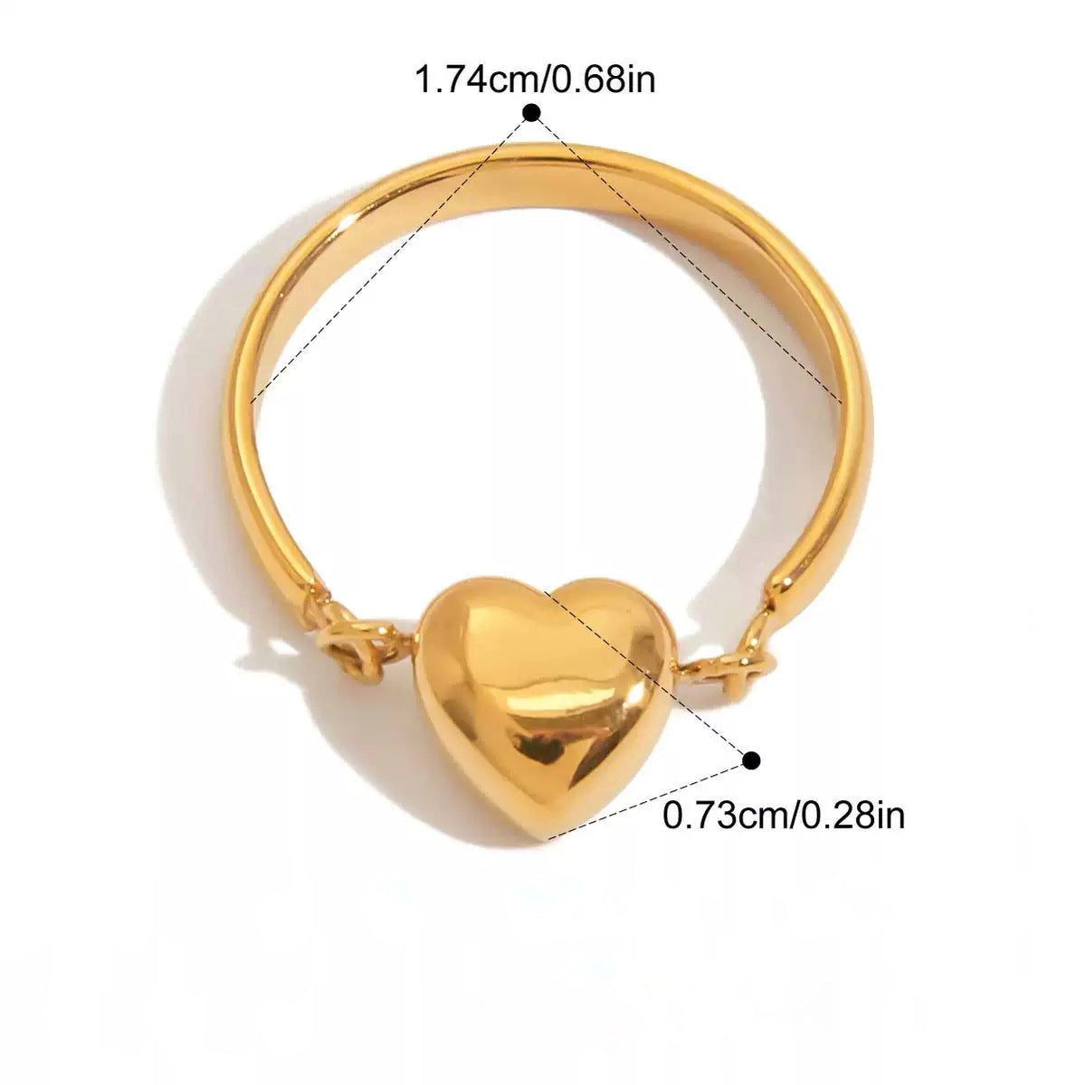 Slim Heart Bangle Ring