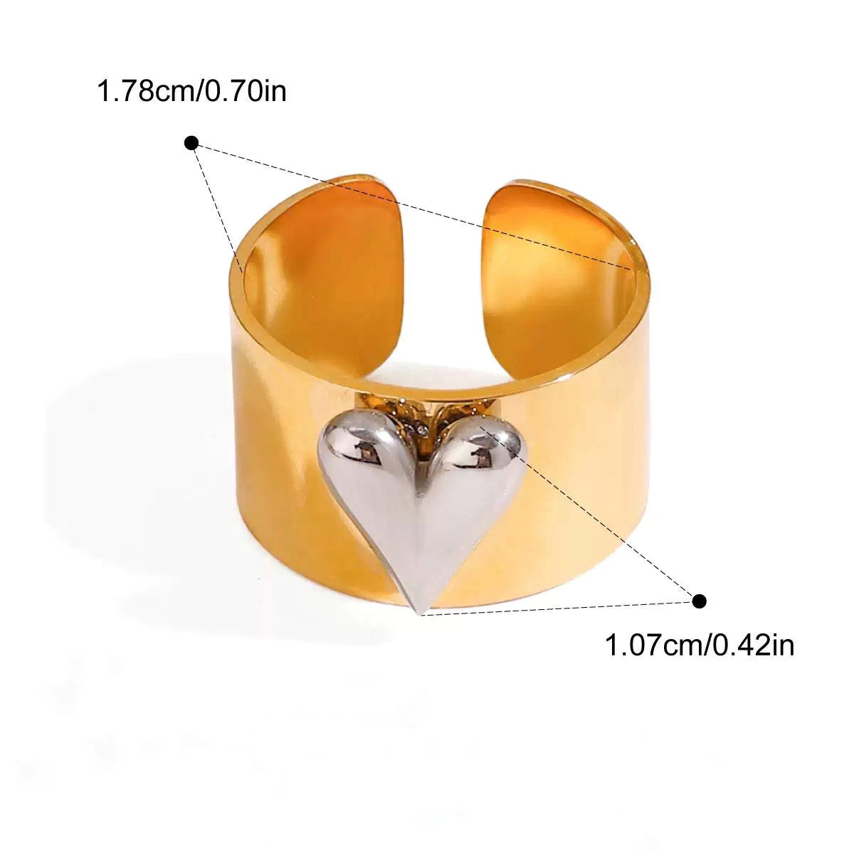 Wide Heart Statement Ring