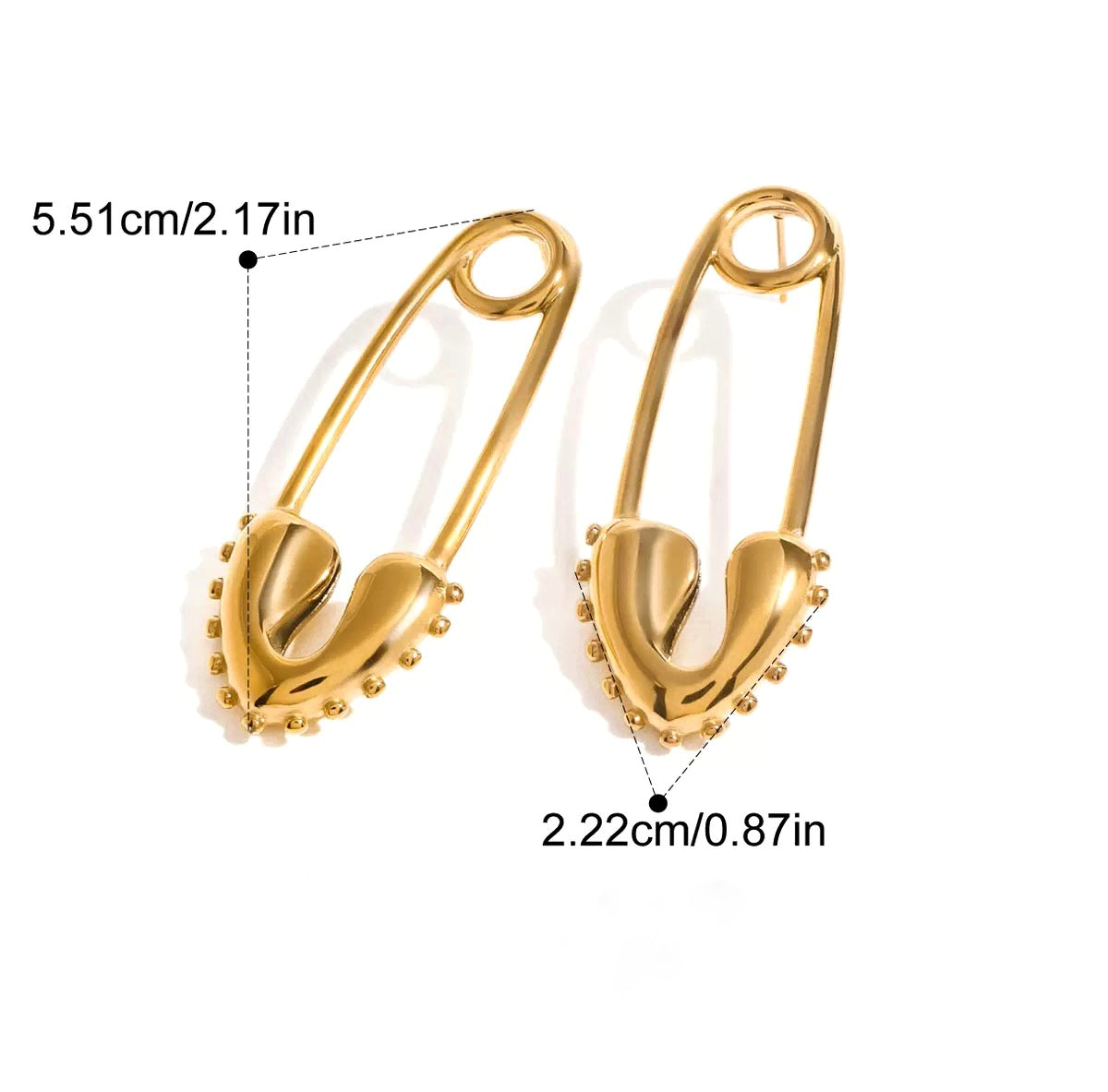 Safety Pin Heart Earrings