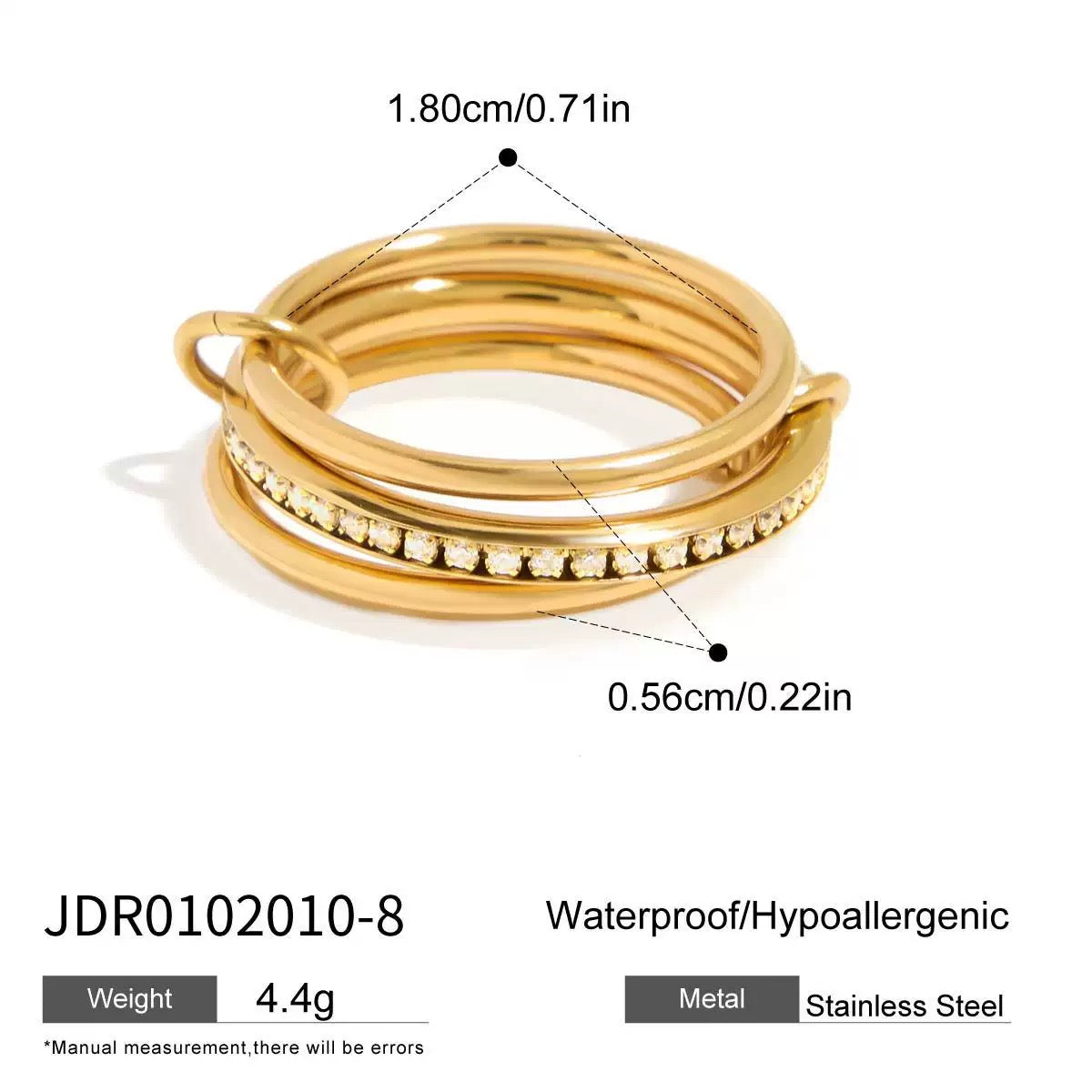 Gold Crystal Band Set