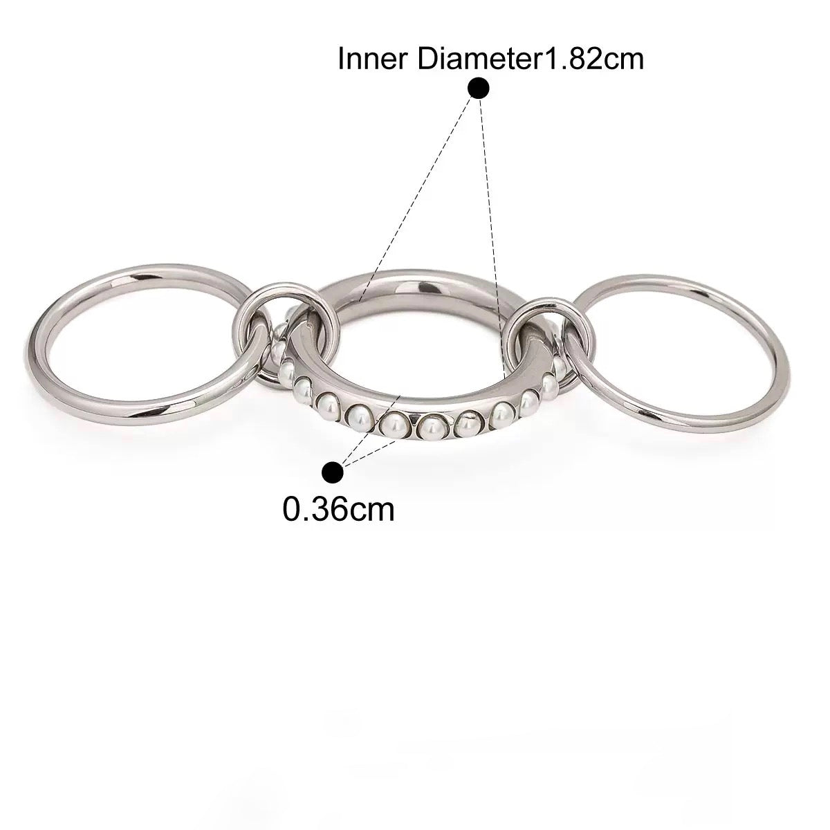 Silver Triple Linked Ring