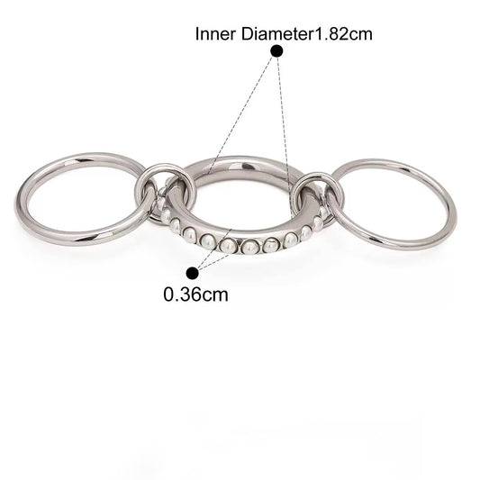 Silver Triple Linked Ring