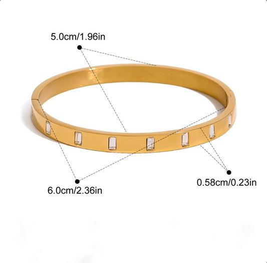 Gold Slim Baguette Bangle