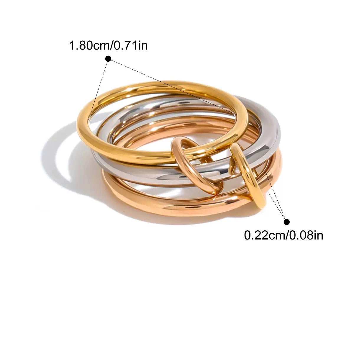 Triple Mixed-Metal Stacking Ring