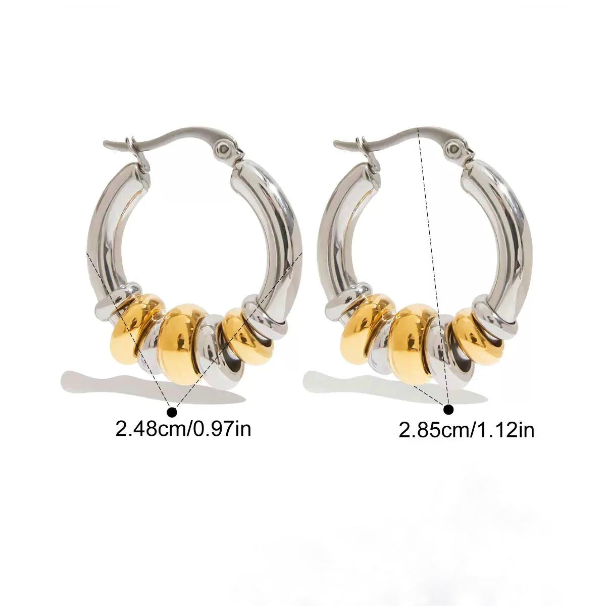 Mixed Metal Hoop Set