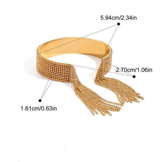 Fringe Statement Cuff — Gold