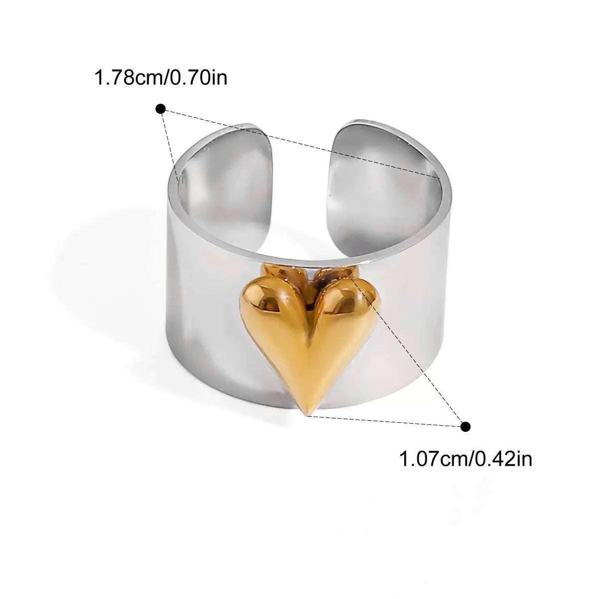 Wide Heart Ring