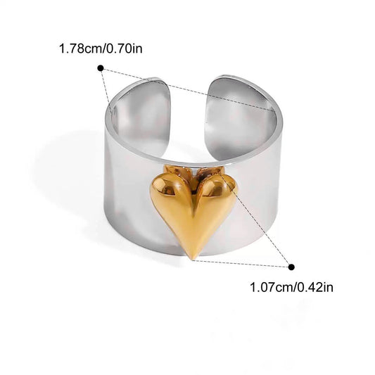 Wide Heart Ring