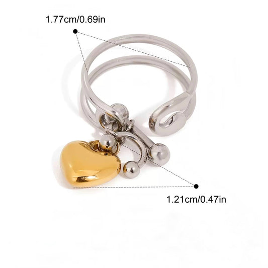 Heart Charm Adjustable Ri