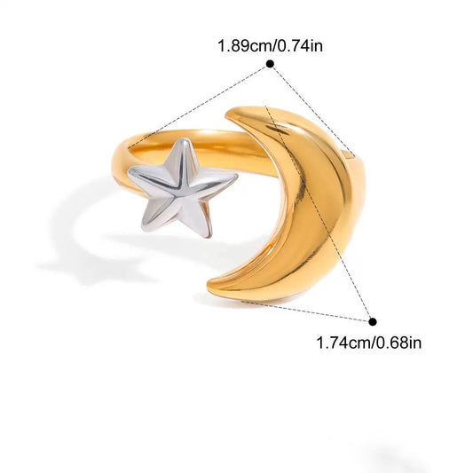 Moon & Star Celestial Ring