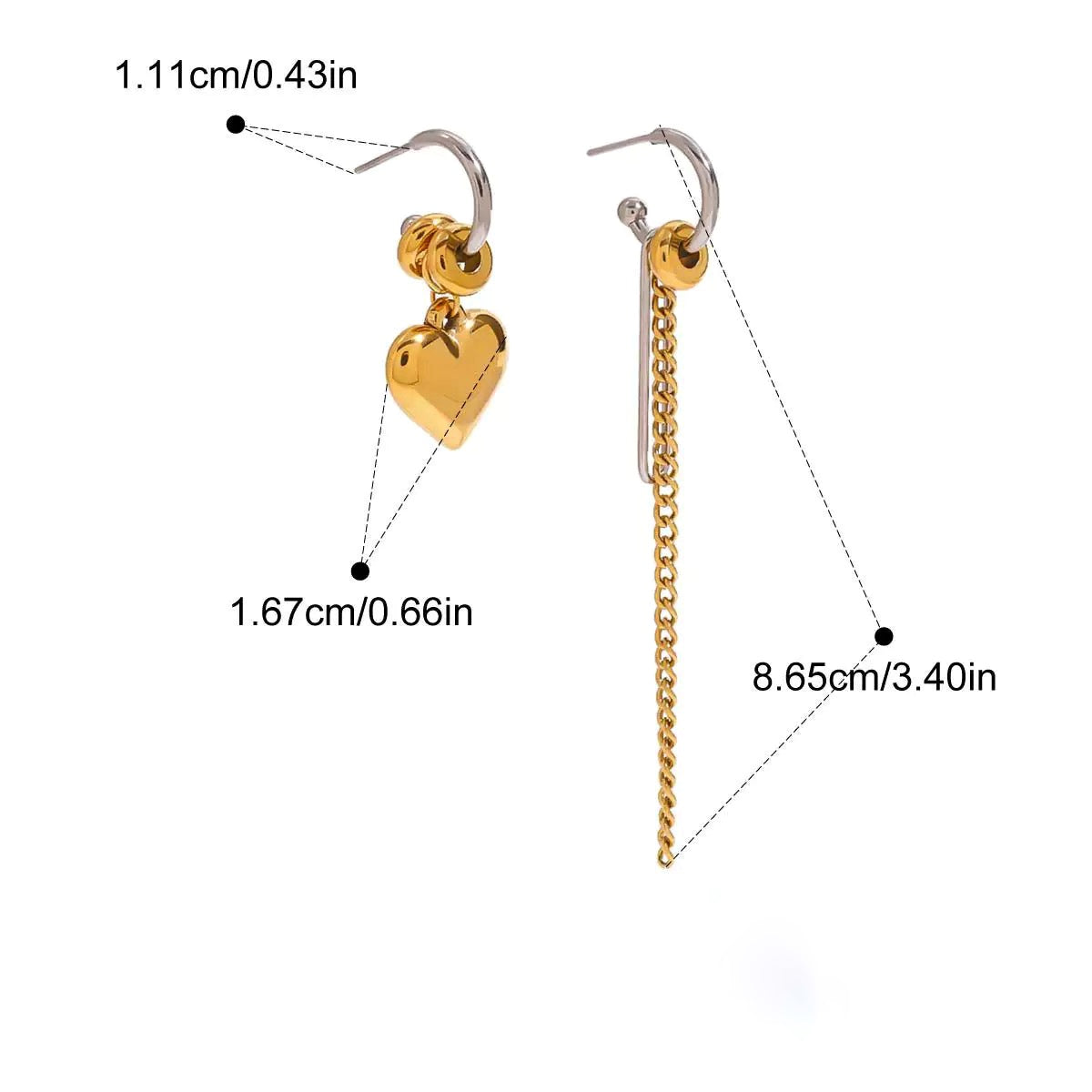 Heart & Chain Mismatch Earrings