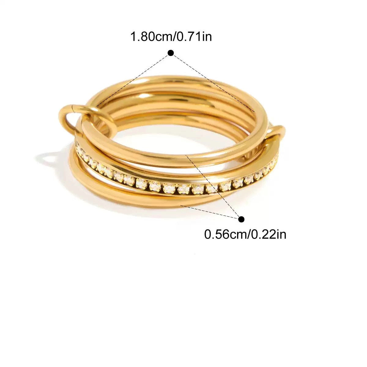 Gold Crystal Band Set