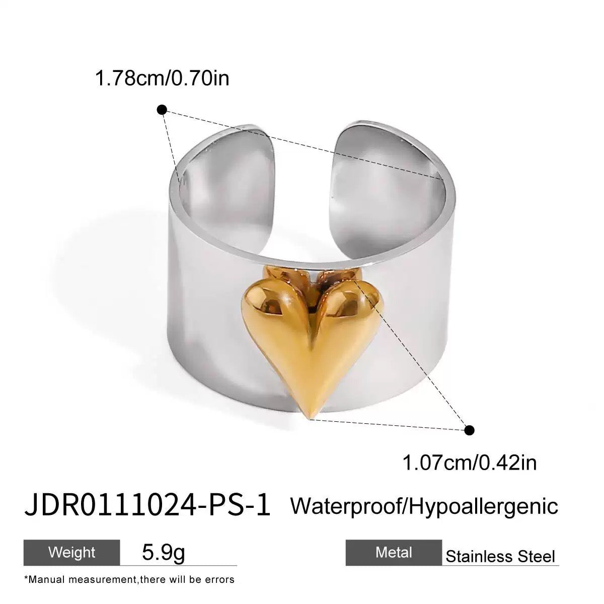 Wide Heart Ring