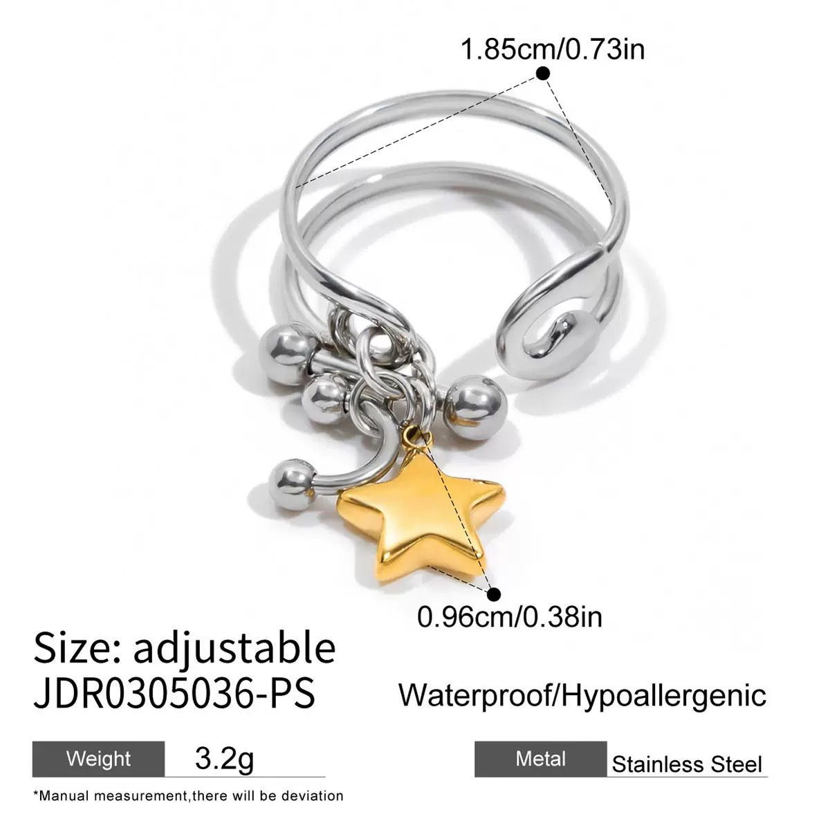 Star Charm Adjustable Ring